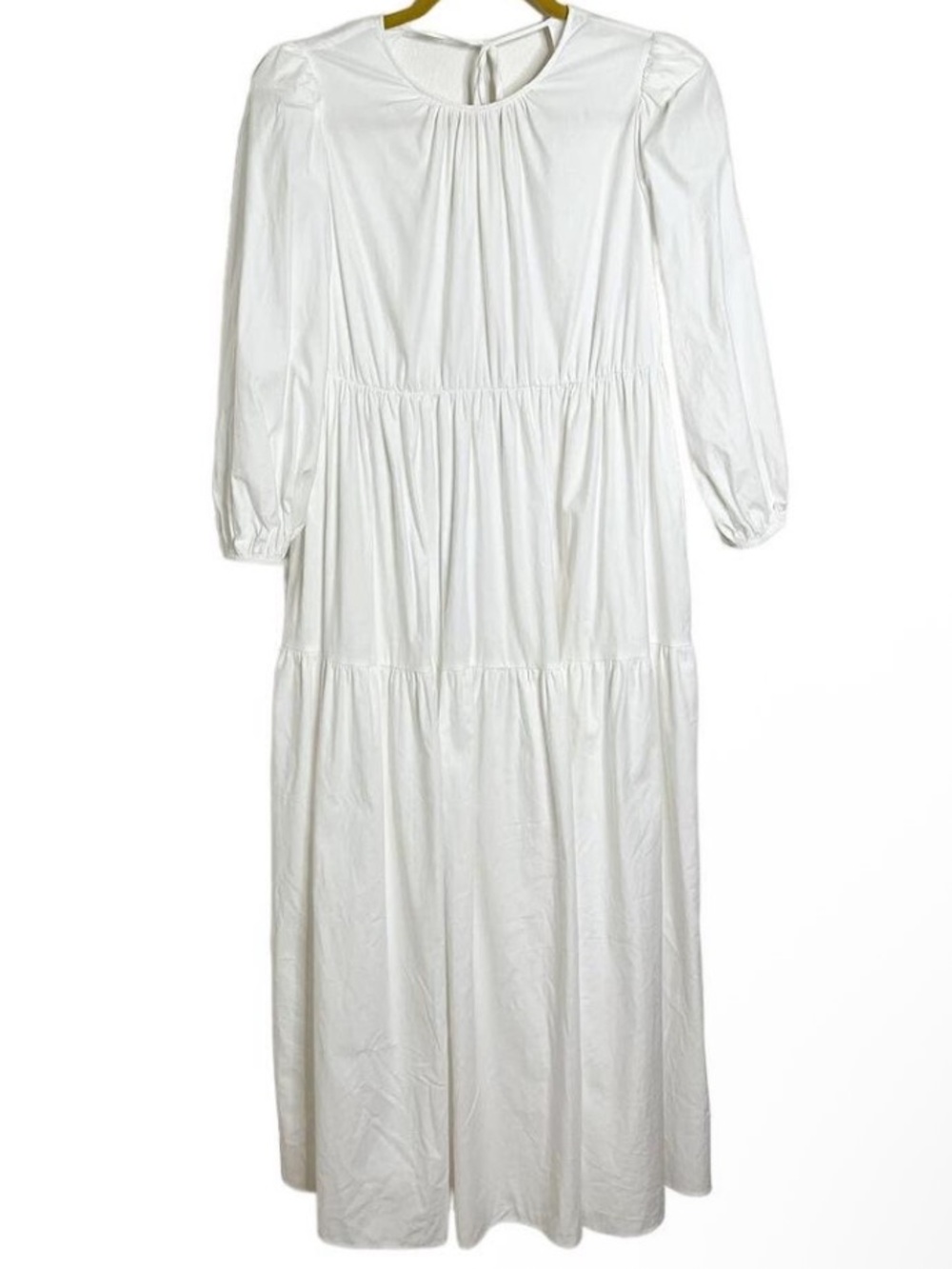 Reformation Linzey Open Back Balloon Sleeve Tiered Maxi Dress